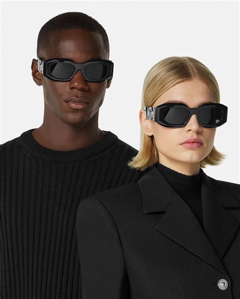 versace sunglasses biggie black|Versace irregular biggie sunglasses.